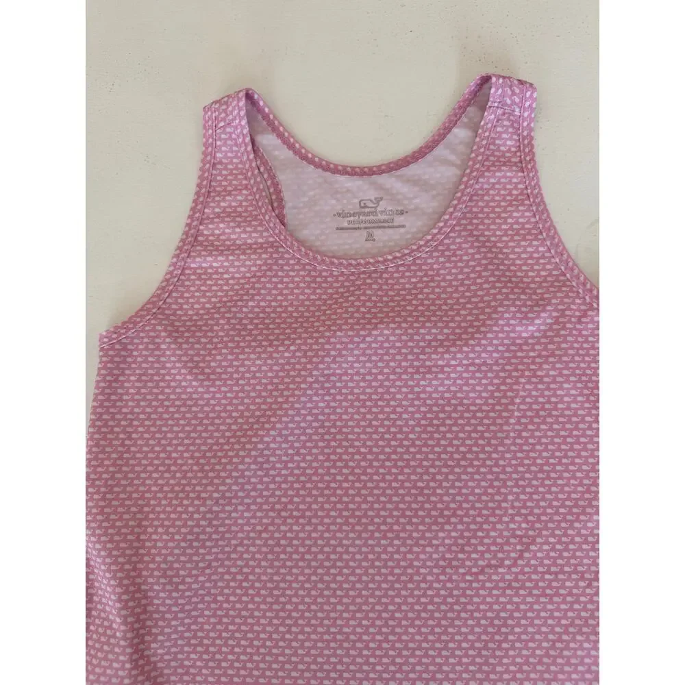 Vineyard Vines Girls Active Dress Pink Whale Logo Tank Sporty Size Medium 10-12